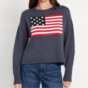 Old Navy Women's Navy Flag Sweater
